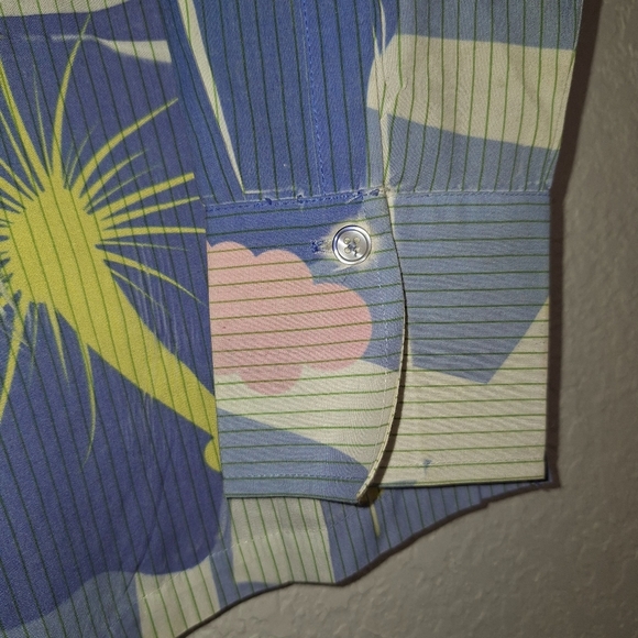 Fortune By Stan Bright Floral Print W/Rhinestones On Pocket Tunic Blouse Medium - Picture 4 of 9